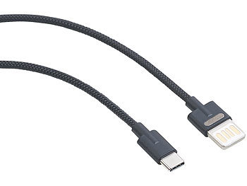 Lade- & Datenkabel USB auf USB Typ C, zweiseitige Stecker, 100 cm, 2 A / Ladekabel