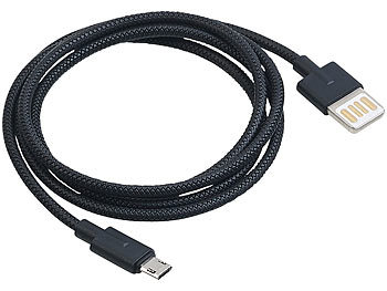Callstel Lade- & Datenkabel USB auf Micro-USB, zweiseitige Stecker, 100 cm