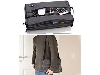Notebooktasche: Xcase Schulter-Tasche mit gepolstertem Fach für Notebook bis 13" (33 cm)