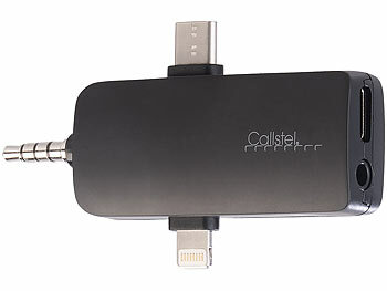 Callstel 2er-Set Mini-Funkmikrofone für USB-C-Geräte, 2,4 GHz, 10 m