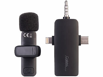 Callstel 2er-Set Mini-Funkmikrofone für USB-C-Geräte, 2,4 GHz, 10 m