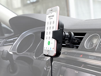 Callstel Flexible Handyhalterung: Flexible Kfz-Halterung für Smartphones,  USB-Ladefunktion, 4,8 A (Flexible Handyhalterung Auto)