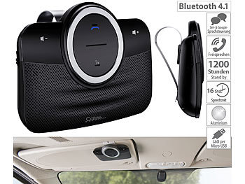 Callstel Kfz-Stereo-Freisprecher, Bluetooth, Siri- & Google-kompatibel