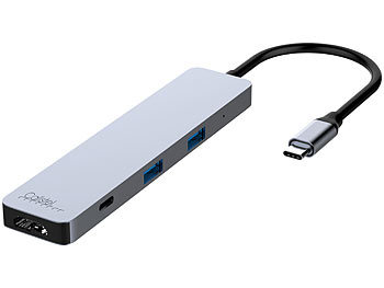 Callstel USB-Hub & Smartphone-PC-Adapter mit optischer Funkmaus & USB-Tastatur