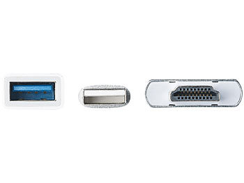 Callstel HDMI-Adapter für iPhone & iPad, USB-Stromversorgung, 1080p-Video