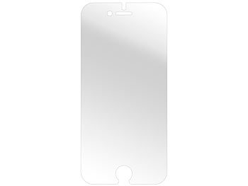 Somikon Displayschutz für iPhone 7, gehärtetes Echtglas 9H