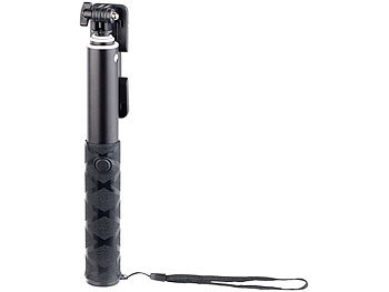 PEARL Aluminium-Selfie-Stick in Profi-Qualität, Bluetooth, 17 - 48 cm