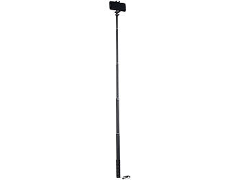 PEARL Aluminium-Selfie-Stick in Profi-Qualität, mit Bluetooth, 31 - 120 cm