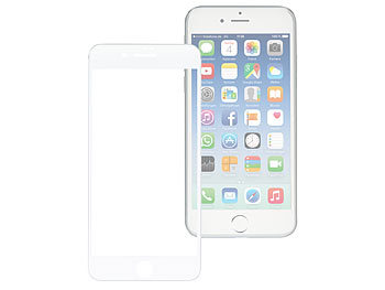 Somikon Display-Schutzglas für iPhone 7 Plus, 3D-Hartglas 9H, weiß
