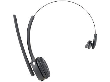 Callstel Profi-Mono-Headset mit Bluetooth, Geräuschunterdrückung, 15-Std.-Akku