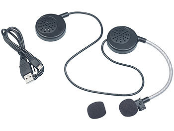 Callstel 2er-Set Intercom-Stereo-Headsets für Motorrad-Helm, Bluetooth, 10 m