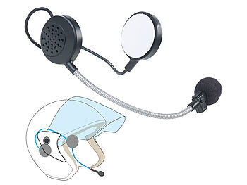 Callstel Intercom-Stereo-Headset für Motorrad-Helm, Bluetooth, 10 m Reichweite
