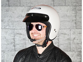 Callstel 2er-Set Intercom-Stereo-Headsets für Motorrad-Helm, Bluetooth, 10 m
