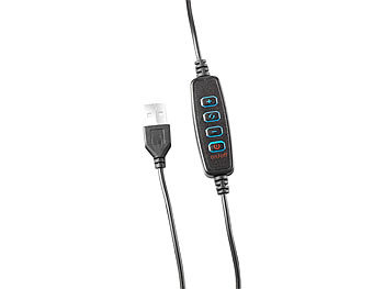 auvisio Profi-USB-Kondensatormikrofon mit Popschutz & Ringlicht