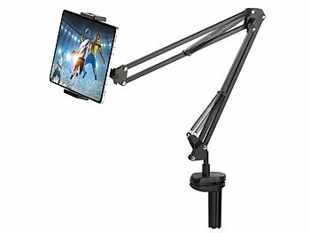 Supporto Per Tablet Da Scrivania Nediea - Regolabile Con Morsetto, Rotazione 360°, Alluminio, Per IPad/Tablet 4-12.9 Pollici