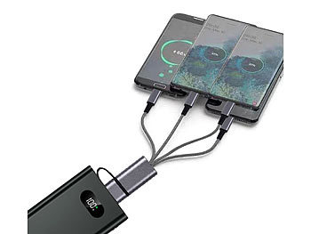 Callstel 2er-Set 8in1-Lade- & Datenkabel USB-C/A zu C/Micro-USB/Lightning, 30cm
