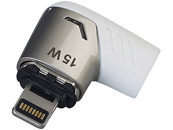 Callstel 2er-Set Lightning-kompatibler 90°-USB-C-Schnell-Ladeadapter,magnetisch