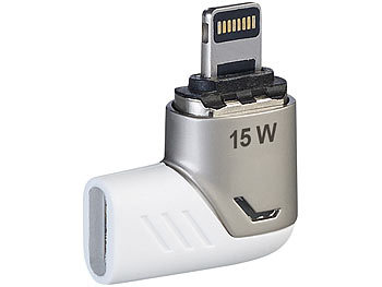 Callstel 4er-Set Lightning-kompatibler 90°-USB-C-Schnell-Ladeadapter,magnetisch