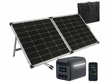 Solar Power Station: revolt Tragbare Powerstation & Solar-Generator 1.229 Wh, USV, 240-W-Panel 