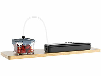 Rosenstein & Söhne 2in1-Vakuumierer mit 10 Folien je 20x25cm und 20 Folien je 22x21 cm