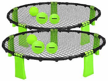 Roundnet Spiele: PEARL sports 2 Outdoor-Roundnet-Spielsets mit 2 Spielnetzen und 6 Bällen, Ø 92 cm 