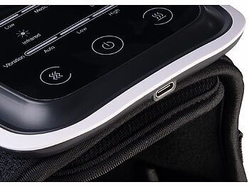 newgen medicals Akku-Knie-Massagegerät mit Infrarot-Tiefenwärme, LED-Touchscreen 