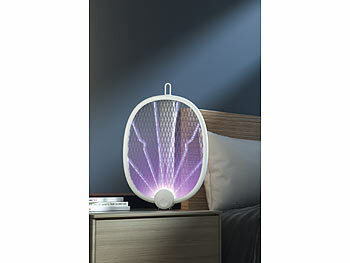 Exbuster 2in1-Akku-Insektenvernichter & Fliegenklatsche mit UV-LEDs, klappbar