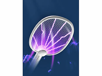 Exbuster 2in1-Akku-Insektenvernichter & Fliegenklatsche mit UV-LEDs, klappbar