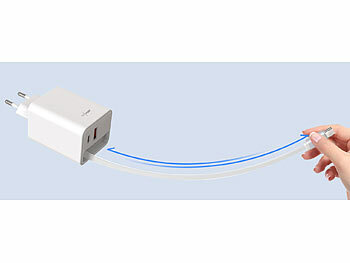 GAN-USB-Wand-Netzteil mit ausziehbarem Kabel 