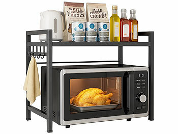 Regal: Carlo Milano Ausziehbares Mikrowellenregal, 40 - 64 cm, 2-stufig höhenverstellbar