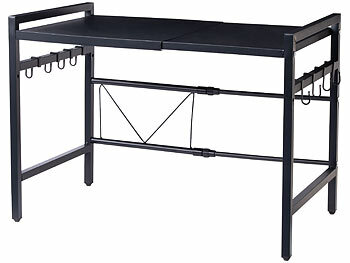 verstellbares Mikrowellenregal mit Haken für Küchenutensilien