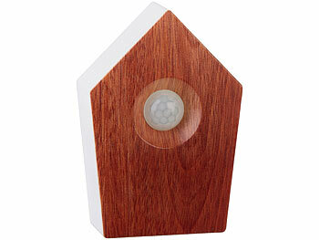 PEARL 2er-Set Vogelgesang-Box mit Bewegungssensor, 120 s, Teak-Holz-Optik