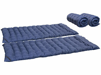 bequeme Feldbettauflage: Semptec 2er-Set Weiche XL-Feldbettauflage 190 x 68 cm, dunkelblau, waschbar 