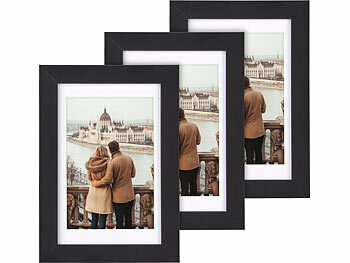 Rahmen für Bild: Your Design 3er-Set Bilderrahmen mit robustem Acrylglas, 10 x 15 cm, A6, schwarz