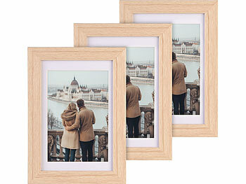 Bilderrahmen für Wände: Your Design 3er-Set Bilderrahmen, robustes Acrylglas, 10 x 15 cm, A6, Eiche hell 