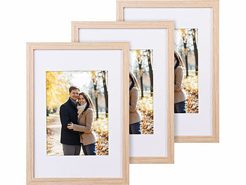 Your Design 6er-Set Bilderrahmen aus Holz, bruchsicheres Acrylglas, A4, Eiche hell 