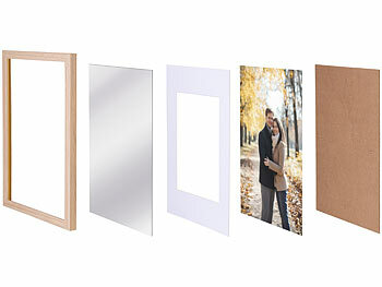 Your Design 6er-Set Bilderrahmen aus Holz, bruchsicheres Acrylglas, A4, Eiche hell 