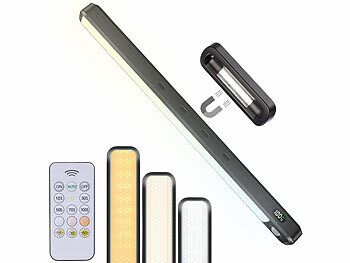 Bildbeleuchtung: Lunartec LED-Akku-Unterbau- & Bilderleuchte, PIR-Sensor, Fernbedienung, schwarz
