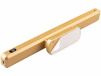 Lunartec LED-Akku-Unterbau- & Bilderleuchte, PIR-Sensor, Fernbedienung, messing