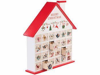 Weihnachtskalender: infactory Adventskalender "Haus" zum Befüllen, wiederverwendbar, Holz 