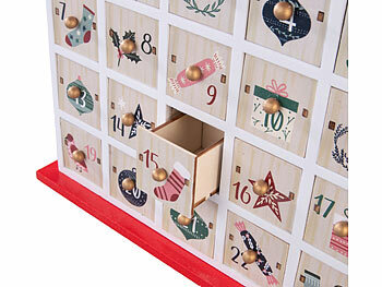 infactory Adventskalender "Haus" zum Befüllen, wiederverwendbar, Holz 