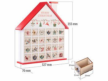 Holzornament Weihnachtsdekoration Türchen Adventszahl Nummer individuell 