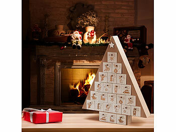 rustikale Adventskalender aus Holz für natürliche Weihnachtsdeko