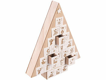 Adventskalenderbox: infactory Adventskalender "Baum" zum Befüllen, wiederverwendbar, Holz