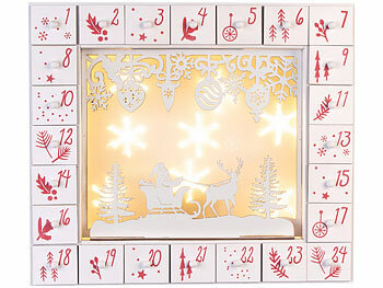 Befüllbare Adventskalender aus Holz mit LED-Beleuchtung