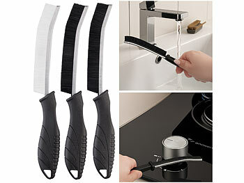 PEARL 6er-Set Hartborsten-Fugen- & Eckenbürsten, Spaltenreinigung, 120x40 mm 