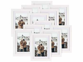 Kunststoff-Fotorahmen: Your Design 12er-Set Bilderrahmen mit robustem Acrylglas, 13 x 18 cm, weiß