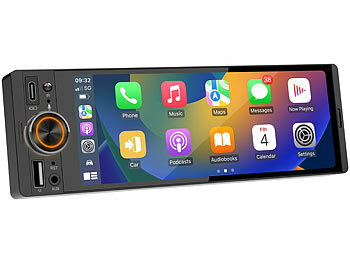 Creasono 1-DIN-Autoradio mit wireless Apple Carplay & Android Auto, 6,6"/16,8cm
