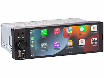Creasono 1-DIN-Autoradio mit wireless Apple Carplay & Android Auto, 6,6"/16,8cm