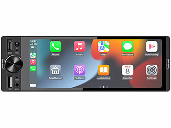 Creasono 1-DIN-Autoradio mit wireless Apple Carplay & Android Auto, 6,6"/16,8cm